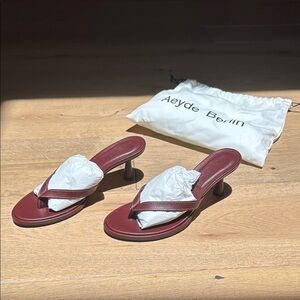 Aeyde - Daphne Sandal Heels - Burgundy - Size 38